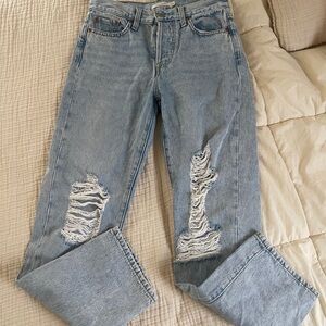 Levi’s wedgie straight Classic Light Blue Distressed Women Jeans size 26